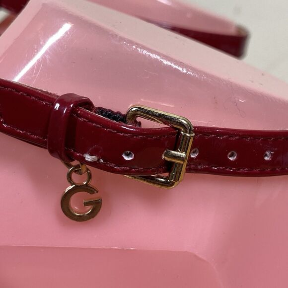 G by Guess Shantel3 Red Faux Leather Sz 7.5 Ankle Strap Block Heel Sandals Read - Picture 13 of 16